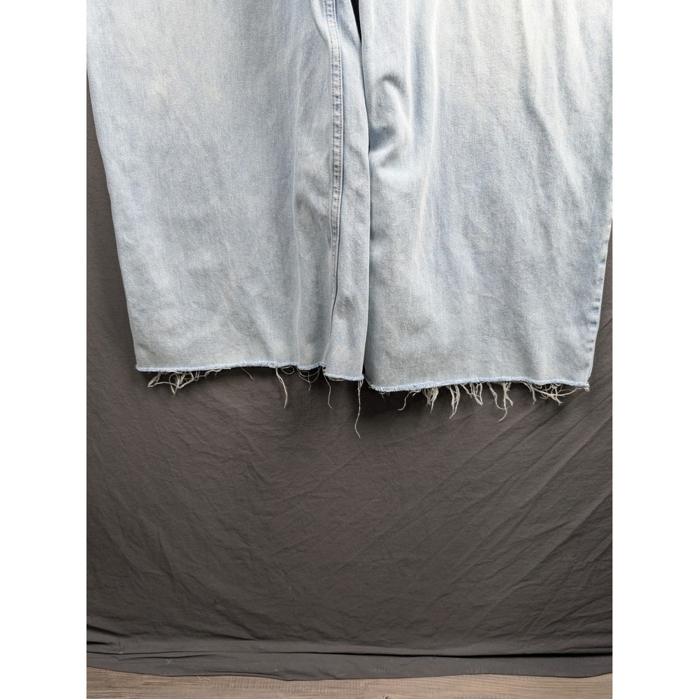 Lucky Brand Womens Wide Leg Crop Drawstring Jeans Light Wash Raw Hem XL - Picture 6 of 9